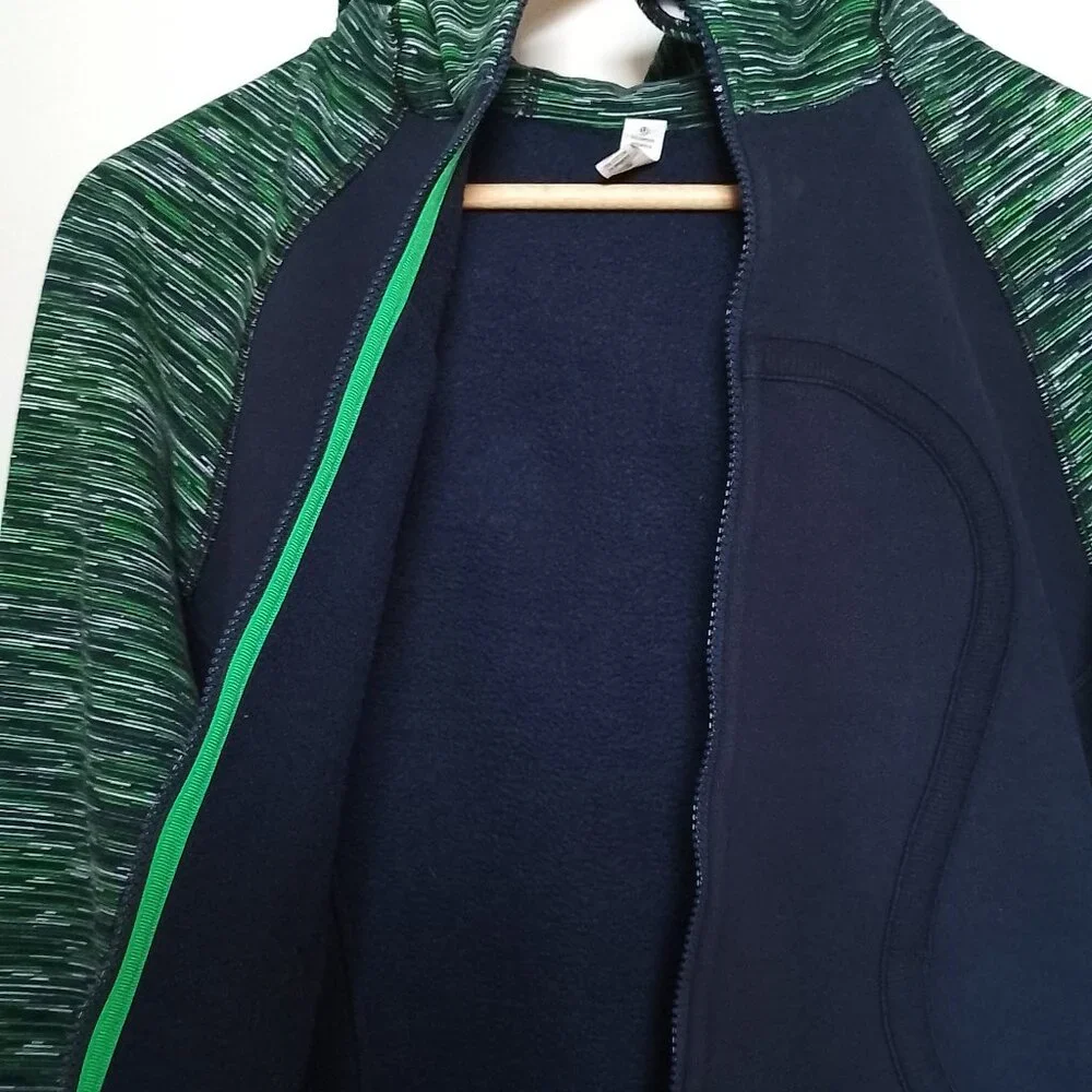 Lululemon Women's Scuba Hoodie Jacket, Vintage Y2K, Navy/Green, Size 12 - Picture 8 of 12